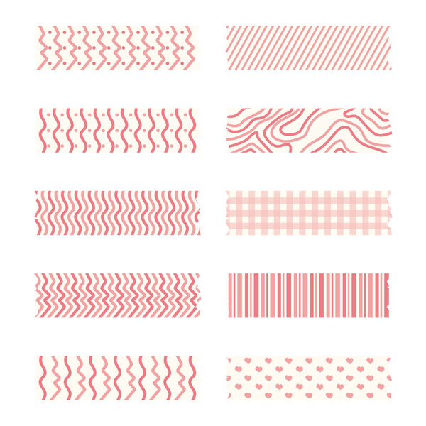 Cute kawaii pink pastel washi tapes stickers scrapbooking element