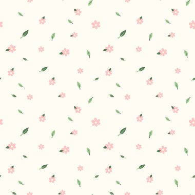 Şirin kawaii tatlı çiçek desenli arka plan tasarımı