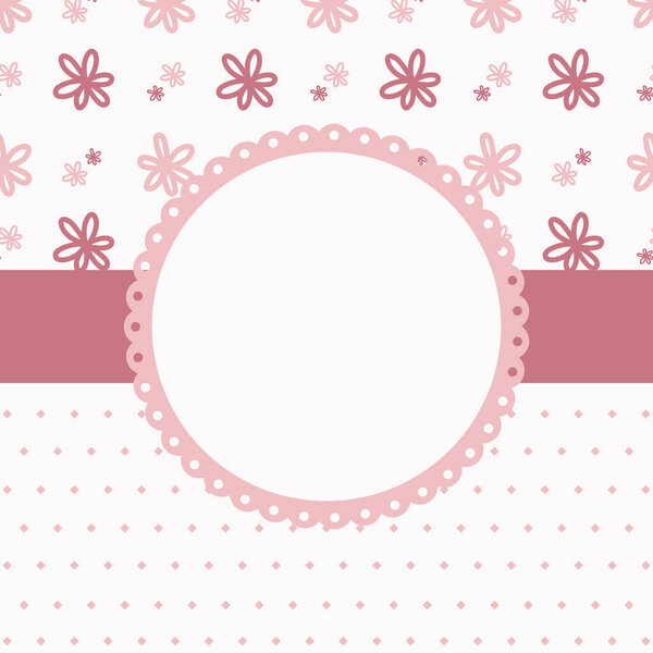 Симпатичный сладкий цветок с рамкой и каймой на фоне текста