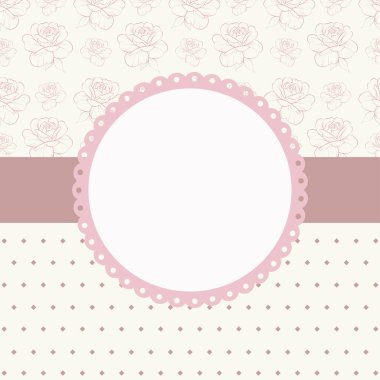 Çerçeveli açık bej arka planda tatlı çiçekli arkaplan