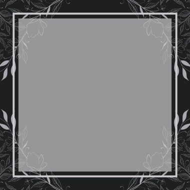 Not defteri metin yeri şablonuyla estetik çiçek çerçevesi kenarlığı