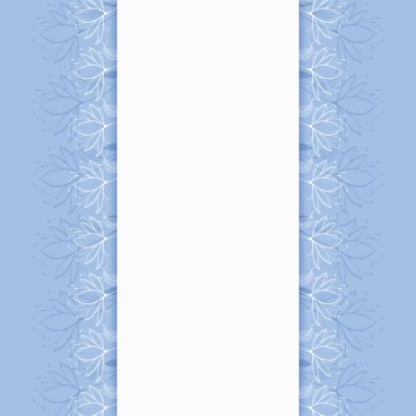 Posterler, düğün ve davetiyeler için el çizimi ögeler tasarımı içeren mavi soyut pankart vektörü