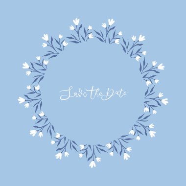 Şirin kawaii tatlısı, düğün davetiyesini çiçekli çelenge sakla. 