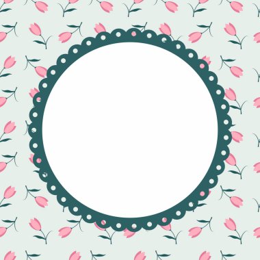 Şirin kawaii çerçeve not defteri not defteri ve çiçek desenli poster