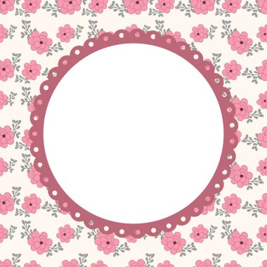 Şirin kawaii not defteri çerçevesi pürüzsüz pembe çiçekli arkaplan deseni