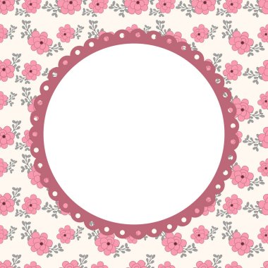 Şirin kawaii not defteri çerçevesi pürüzsüz pembe çiçekli arkaplan deseni