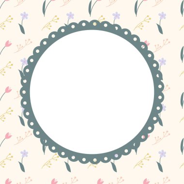 Tatlı çiçek çerçevesi dekorasyonu klasik davet şablonu.