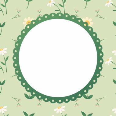 Tatlı çiçek çerçevesi dekorasyonu klasik davet şablonu.