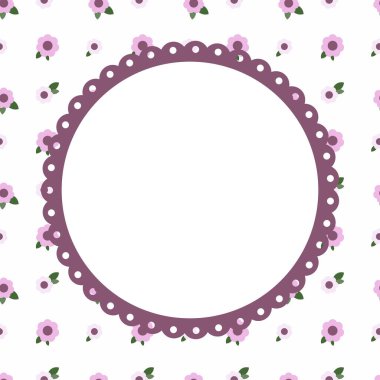 Şirin kawaii çiçekli çerçeve sınır şablonu poster arka planı