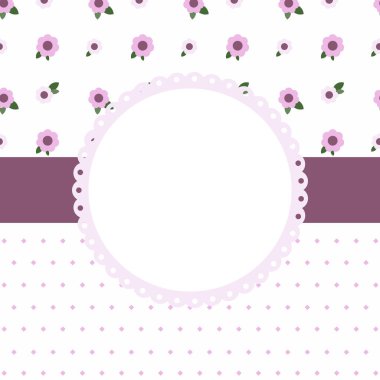 Şirin kawaii çiçekli çerçeve sınır şablonu poster arka planı