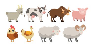 Livestock Animal Vector Illustrations for Agriculture clipart