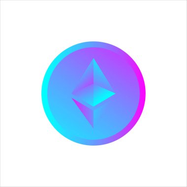 Kripto para birimi ve Engelleme zinciri için Ethereum Logosu