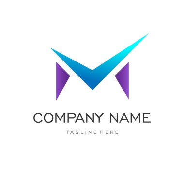 Modern İş Kimliği İçin Gösterişli M Logosu