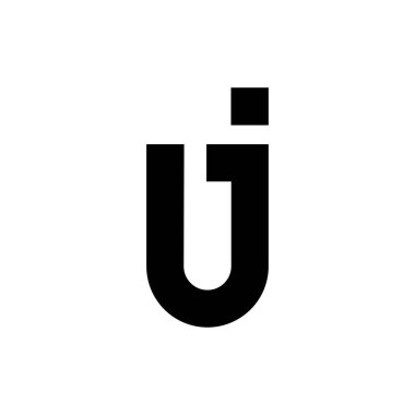 Eşsiz UJ Monogram Logo Tasarım Şablonu