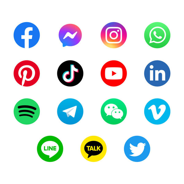 Логотип современных социальных сетей для цифровых платформ