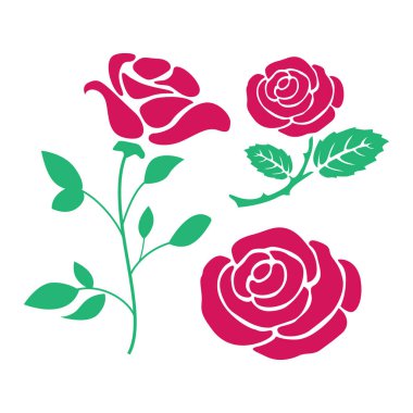 Romantik Tasarım İçin Zarif Gül Vektörü İllüstrasyonu