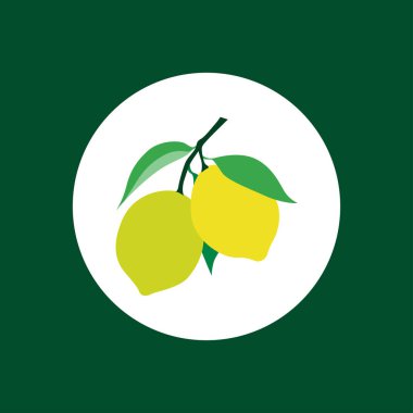 Taze Citrus Tasarım Elementleri için Limon Simgesi Vektörü