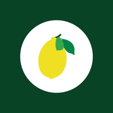 Taze Citrus Tasarım Elementleri için Limon Simgesi Vektörü