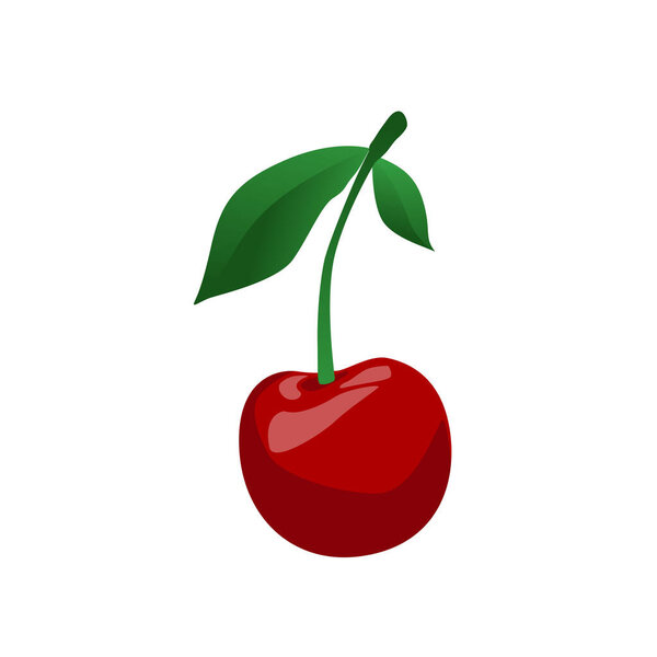Векторный вишневый фруктовый дизайн на белом фоне