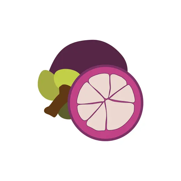 stock vector Exotic Mangosteen Fruit, Fresh Tropical Delight