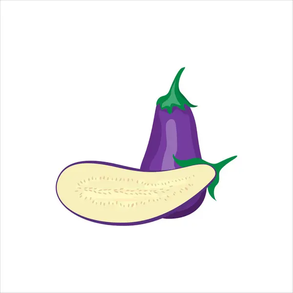 stock vector Eggplant Icon for Healthy Vegetarian Cuisine