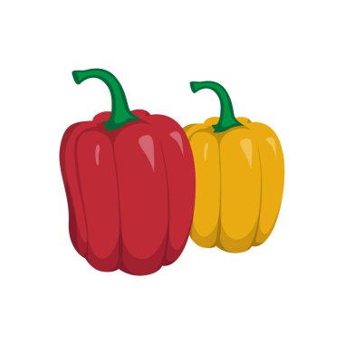 Taze Çan Biberlerinin Renkli Vektör İllüstrasyonu