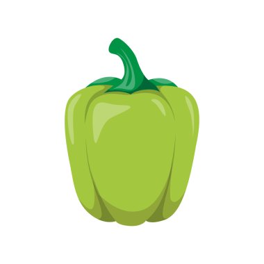 Fresh Green Bell Pepper in Natural Light clipart