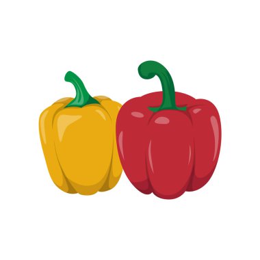 Taze Çan Biberlerinin Renkli Vektör İllüstrasyonu