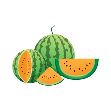 Renkli Sarı Karpuz Vektör Sanatı