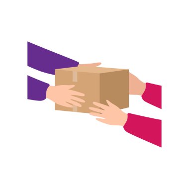 Bir Paket Teslim Almanın Vektör İllüstrasyonu