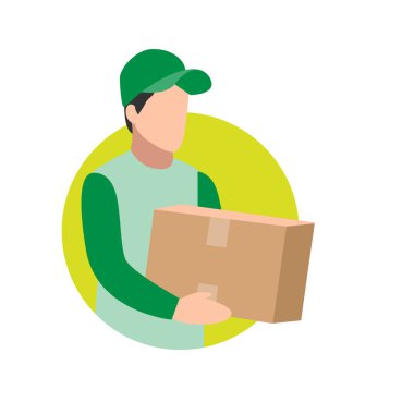 Yeşil Üniformalı Taşıma Paketlerinde Kurye