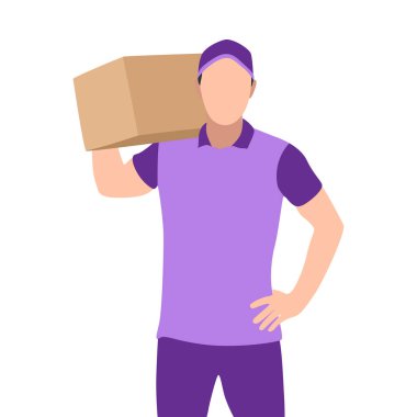 Mor Üniformalı Kurye Teslimat Paketleri Verimli