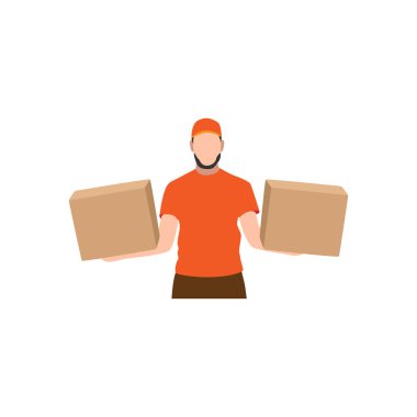 Turuncu Üniformalı Paketlerde Teslimat Personeli