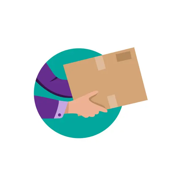 stock vector Icon Depicting the Action of Receiving a Package