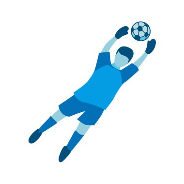 Futbolu Tekmeleyen Futbolcunun Düz Tasarımı