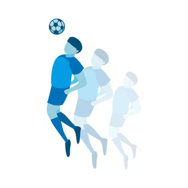 Futbolu Tekmeleyen Futbolcunun Düz Tasarımı