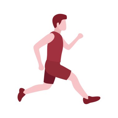 Parkta Koşan Adam 'ın Vektör İllüstrasyonu