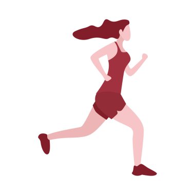 Kadın Koşucu Şehir Parkı Vektöründe Koşuyor