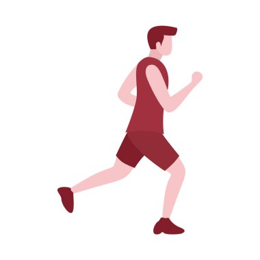 Parkta Koşan Adam 'ın Vektör İllüstrasyonu