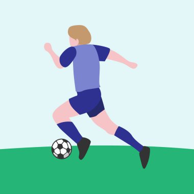 Futbol oynamanın Düz Tasarım İllüstrasyonu