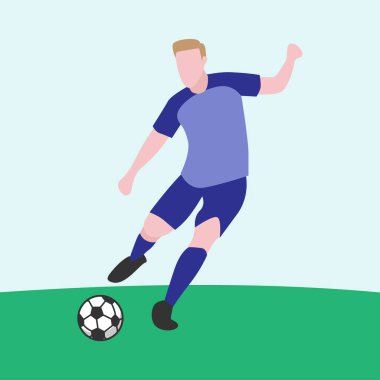 Futbol oynamanın Düz Tasarım İllüstrasyonu