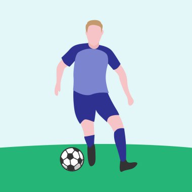 Futbol oynamanın Düz Tasarım İllüstrasyonu