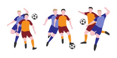 Futbol Oyunlarının Düz Tasarım İllüstrasyonu