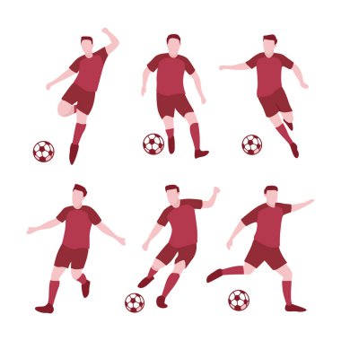 Futbol Oyunlarının Düz Tasarım İllüstrasyonu