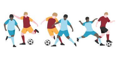 Futbol Oyunlarının Düz Tasarım İllüstrasyonu