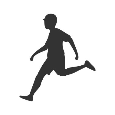 Sahilde Gün batımında koşan Siluet