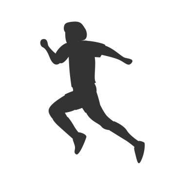 Sahilde Gün batımında koşan Siluet