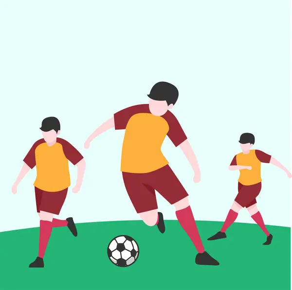 stock vector Dynamic Soccer Play: Intense Match on the Field