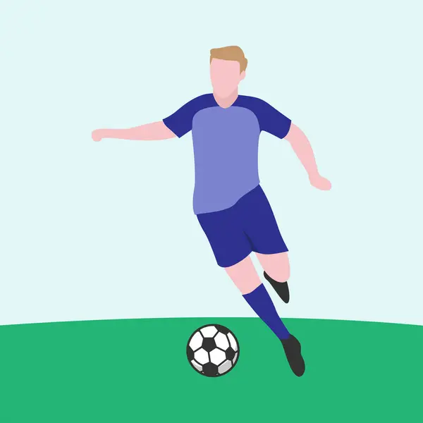 stock vector Flat Design Illustration of Playing Soccer