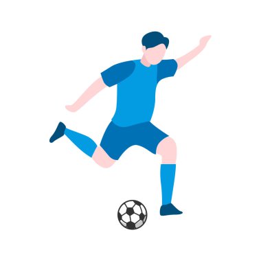 Yaratıcı Projeler için Düz Tasarım Futbol Çizimi